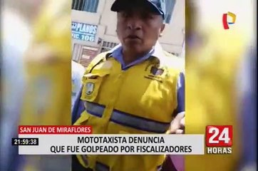 Mototaxista terminó con la cabeza rota tras ser golpeado por fiscalizadores