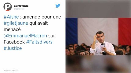 Une Gilet jaune qui avait menacé de mort Macron sur Facebook condamnée à une amende