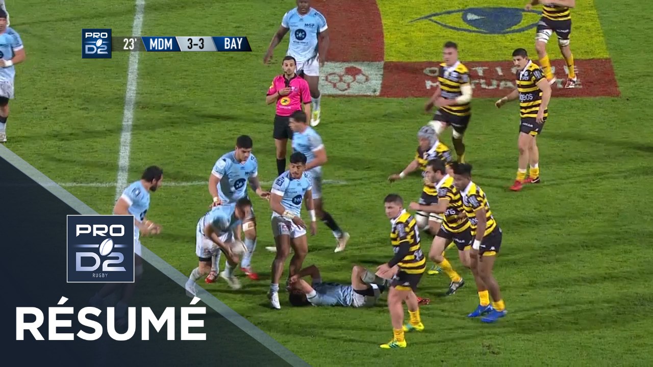 PRO D2 - Résumé Mont-de-Marsan-Bayonne: 17-13 - J24 - Saison 2018/2019