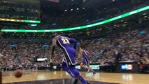 LeBron makes monster two-handed slam dunk