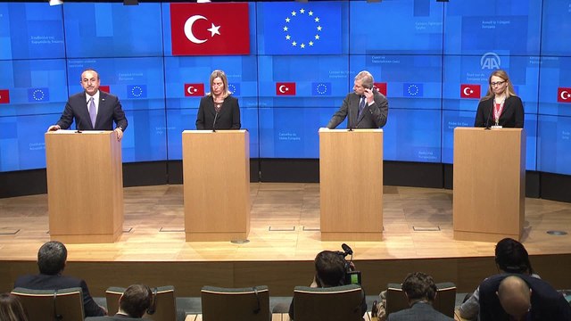 AB-Türkiye Ortaklık Konseyi Toplantısı sonrası ortak basın toplantısı - Çavuşoğlu (1) - BRÜKSEL