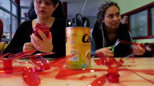 Des fleurs-éoliennes au lycée Théodore-Deck de Guebwiller