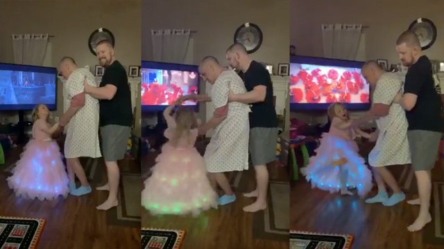 Dad Helps Daughter Dance With Ailing Grandfather