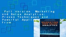 Full version  Marketing and Sales Analytics: Proven Techniques and Powerful Applications from