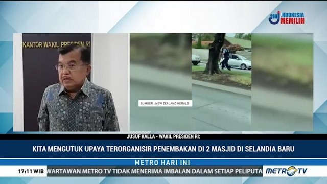 JK Sampaikan Belasungkawa atas Penembakan Masjid di Selandia Baru