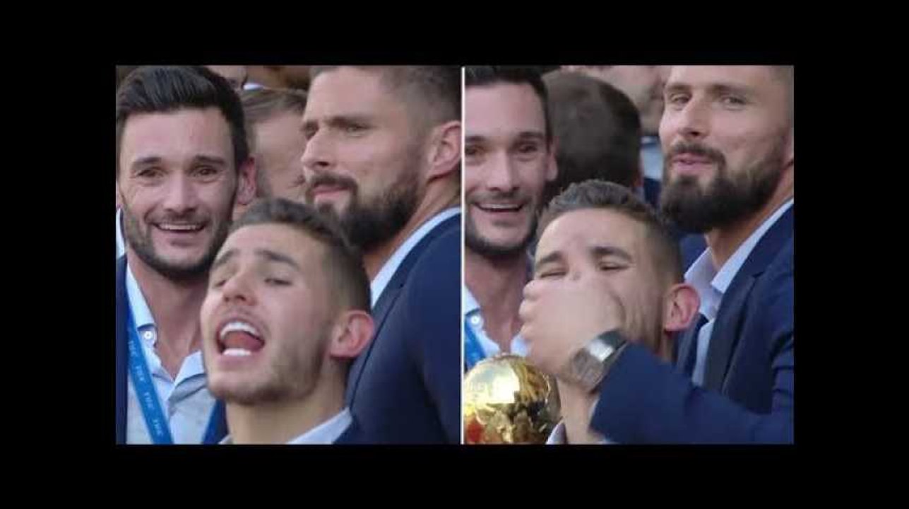 Lucas Hernandez chambre la Belgique sur le perron de l'Élysée
