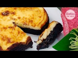Tarta de queso y chocolate | Postre fácil y rápido