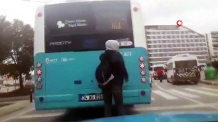 Patenli gencin tehlikeli yolculuğu kamerada