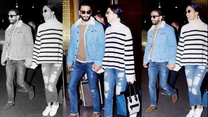 Download Video: Deepika Padukone & Ranveer Singh stun in their Mumbai airport look; Watch video | Boldsky