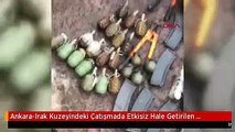 Ankara-Irak Kuzeyindeki Çatışmada Etkisiz Hale Getirilen Teröristlerin Üzerlerinden Çıkan Silah ve...
