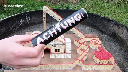 YouTuber shows off chain reaction of burning matches on 'amusement park'