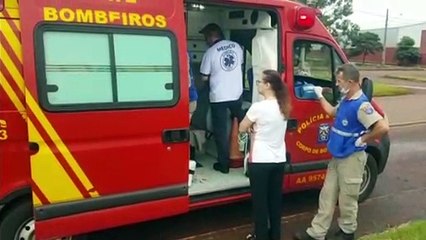 Motociclista tem contusão na cabeça ao cair de moto em lavoura