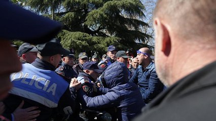 Albanian riot police clash with protesters calling for early elections