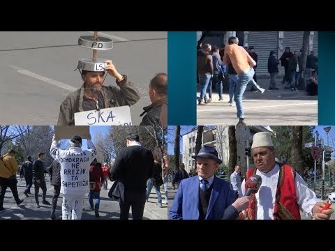 Report Tv - Protesta e opozitës/ Personazhet që tërhoqën vemendjen e mediave me kreativitetet e tyre