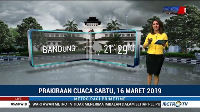 Prakiraan Cuaca: Sabtu, 16 Maret 2019