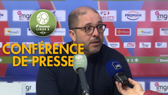 Conférence de presse AS Béziers - AJ Auxerre (1-0) : Mathieu CHABERT (ASB) - Pablo CORREA (AJA) - 2018/2019