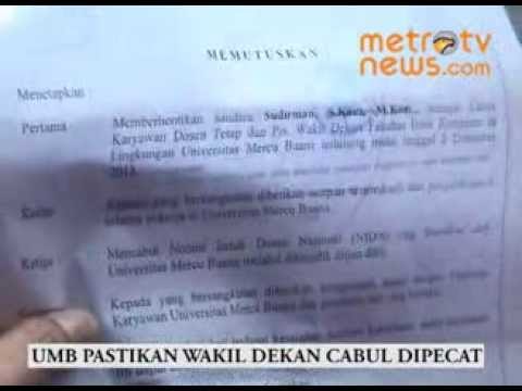 Mercu Buana Pecat Wakil Dekan Cabul