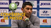Conférence de presse Havre AC - AC Ajaccio (3-1) : Oswald TANCHOT (HAC) - Olivier PANTALONI (ACA) - 2018/2019