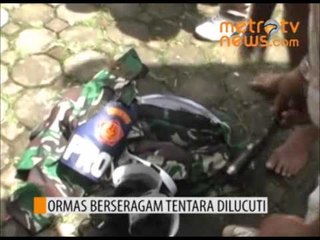 Puluhan Anggota Ormas Berseragam TNI Dilucuti
