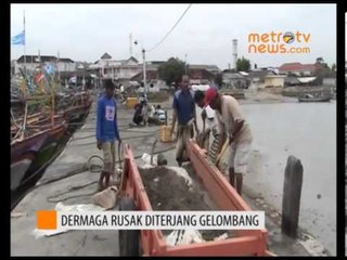 Dermaga di Lamongan Rusak Diterjang Gelombang Tinggi