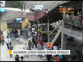Tiga Korban Ledakan Tambang Berhasil Dievakuasi