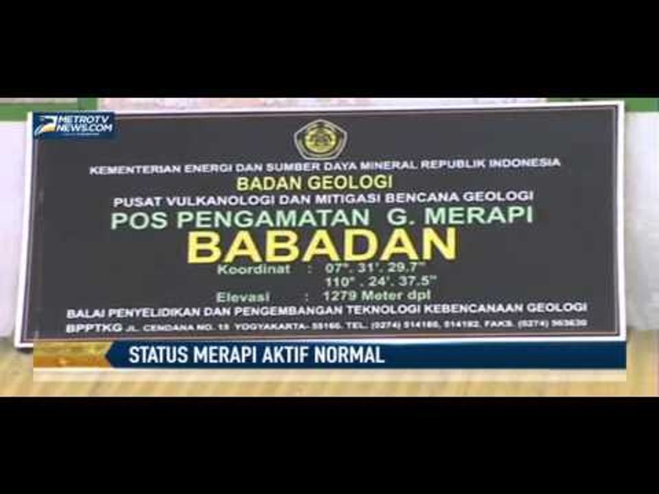 Status Gunung Merapi Aktif Normal