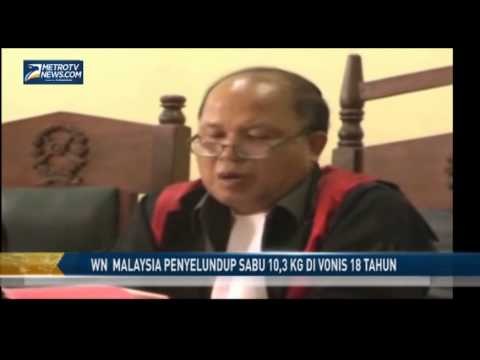 WN Malaysia Penyelundup Sabu 10,3 kg di Vonis 18 tahun