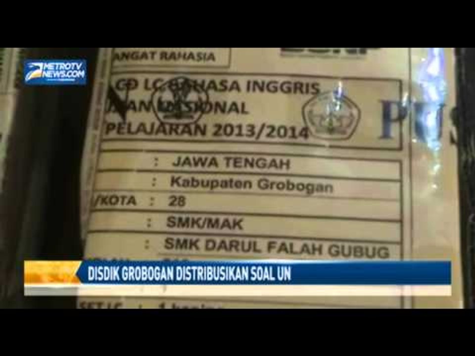 Disdik Grobogan Distribusikan Soal UN ke Sekolah sekolah