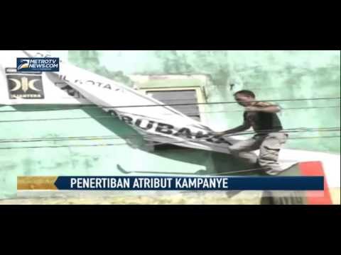 Satpol PP Tertibkan Atribut Kampanye Caleg Bandel