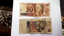 Notas de R$ 50 são apreendidas pela Polícia Militar