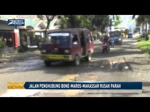 Jalan Penghubung Bone Maros Makassar Rusak Parah