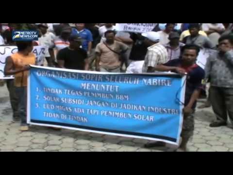 Sulit Dapat Solar, Sopir Truk Unjuk Rasa di Kantor Bupati Nabire