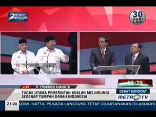 [Debat Kandidat] Prabowo: Sebagai Prajurit yang Menilai adalah Atasan