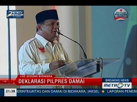 Deklarasi Pilpres Damai, Pidato Politik Prabowo Subianto