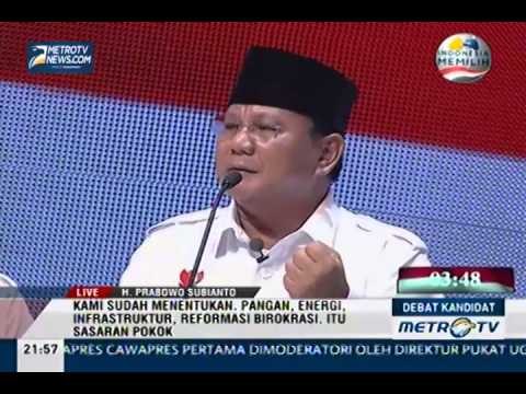 [Debat Kandidat] Prabowo: Sasaran Tidak Boleh Banyak, Kita Harus Tentukan