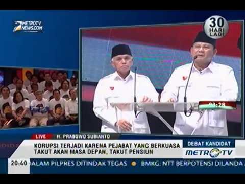 [Debat Kandidat] Prabowo-Hatta: Korupsi Terjadi Karena Pejabat Berkuasa Takut Pensiun (4)