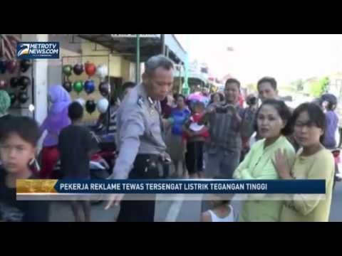 Pekerja Reklame Tewas Tersengat Listrik Tegangan Tinggi