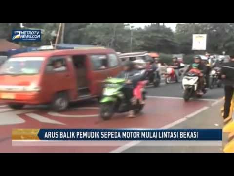 Arus Balik Pemudik Sepada Motor Mulai Lintasi Bekasi