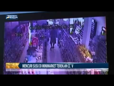 Mencuri Susu di Minimarket Terekam CCTV