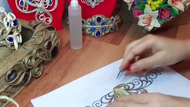 Master Class. Jewelry for hair Diadem of jute do-it-yourself 2019. Designer jewelry from jute “EVA“