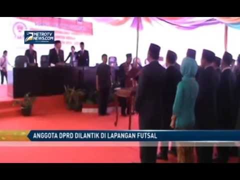 Anggota DPRD Lampung Dilantik di Lapangan Futsal