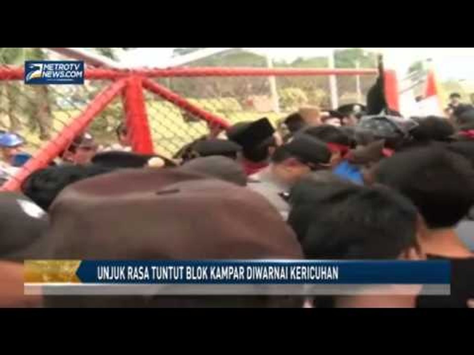 Unjuk Rasa Tuntut Blok Kampar Diwarnai Kericuhan