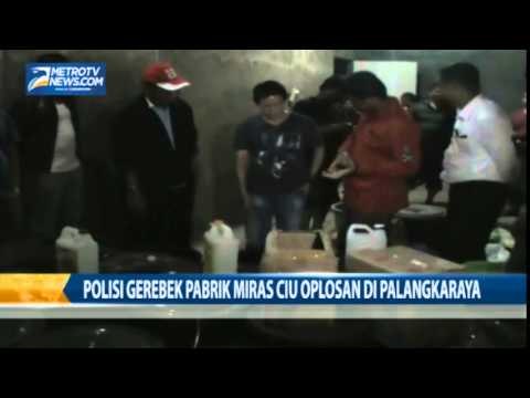 Polisi Gerebek Pabrik Miras Ciu Oplosan di Palangkaraya