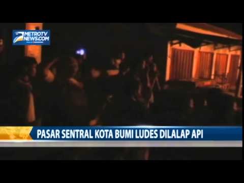 Pasar Sentral Kota Bumi Ludes Dilalap Api