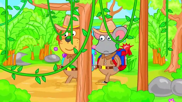 Lion De La Famille De Nuage Château De Dessin Animé Pour Enfants