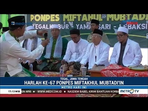 Suasana Ma'ruf Amin Berkunjung Ke Ponpes Miftahul Mubtadiin Tegal