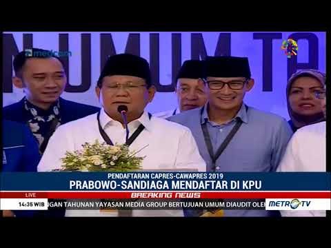 Prabowo Daftar Ke KPU : Kami Ingin Berkuasa dengan Izin Rakyat