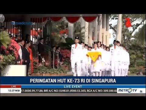Suasana Upacara HUT ke-73 RI di Singapura