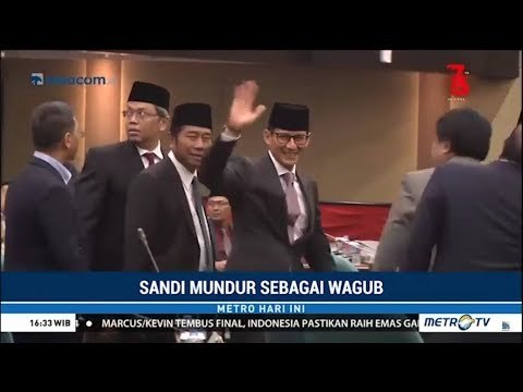 Didampingi Lulung, Sandiaga Uno Lambaikan Tangan Resmi Mundur dari Kursi Wagub DKI