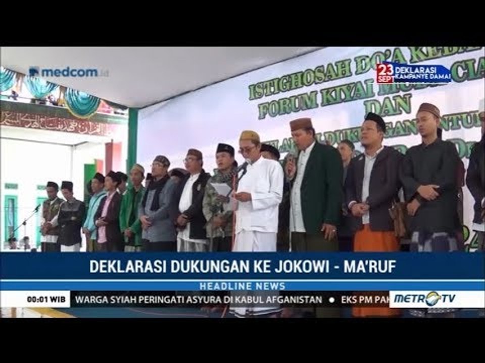 Deklarasi Kyai Muda Cianjur Dukung Jokowi-Ma'ruf Di Pilpres 2019